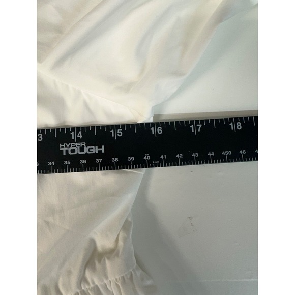 J. ING White Babydoll Mini Dress S Long Puff Sleeve Square Neck NWT Lined - Picture 12 of 13